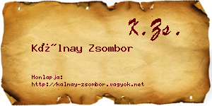 Kálnay Zsombor névjegykártya
